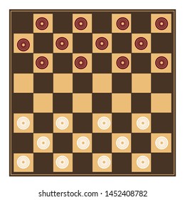 Checkers Game Vector Illustration Silhouette