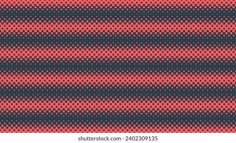 Checkers Halftone Pattern Vector Horizontal Lines Modern Red Abstract Background. Chequered Rounded Square Dots Subtle Texture Pop Art Graphic Design. Half Tone Contrast Minimalist Art Wide Wallpaper