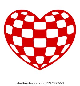 Checkers heart icon. Simple illustration of checkers heart vector icon for web design isolated on white background