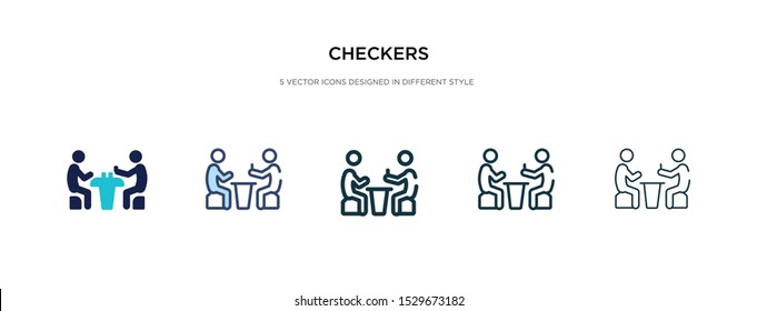 checkers icon in different style vector illustration. two colored and black checkers vector icons designed in filled, outline, line and stroke style can be used for web, mobile, ui