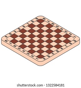 Checkers icon. Isometric vector illustration on white background