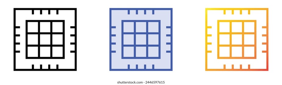 checkers icon. Linear, Blue Fill and Gradient Style Design Isolated On White Background