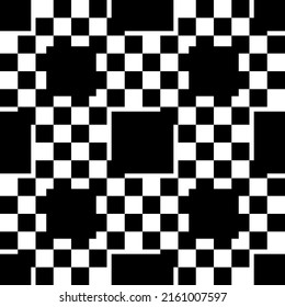Checkers with large black squares among small ones.