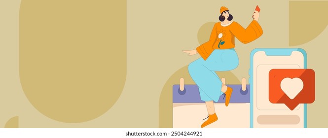 Check-in character flat vector concept operation hand-drawn illustration
