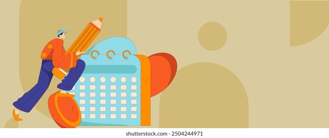 Check-in character flat vector concept operation hand-drawn illustration
