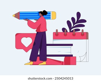 Check-in character flat vector concept operation hand-drawn illustration
