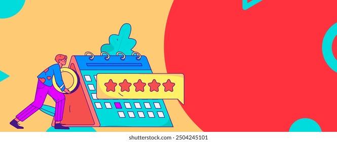 Ilustración dibujada a mano de la operación del concepto de Vector plano del carácter del registro de entrada
