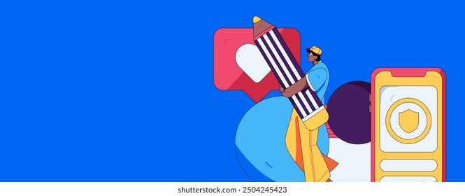 Check-in character flat vector concept operation hand-drawn illustration
