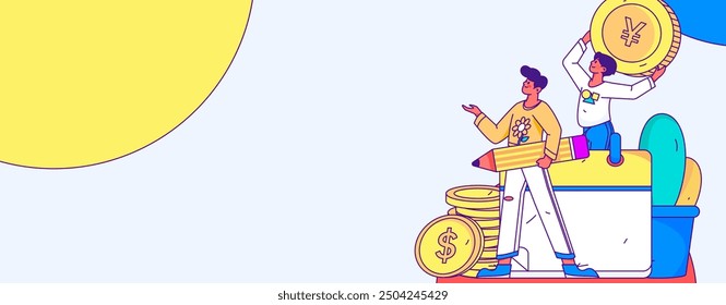 Check-in character flat vector concept operation hand-drawn illustration
