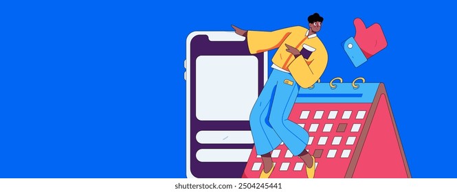 Check-in character flat vector concept operation hand-drawn illustration

