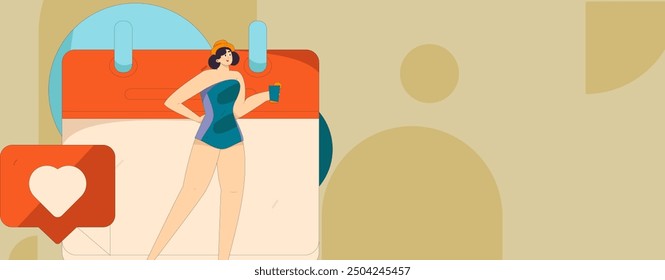 Check-in character flat vector concept operation hand-drawn illustration
