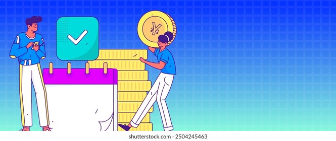 Check-in character flat vector concept operation hand-drawn illustration
