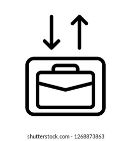 Checkin Checkout Vector, Baggage Line Design Icon Editable Outline