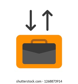 Checkin Checkout vector illustration, Baggage flat design icon