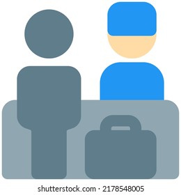 Check-in at hotel while a tourist standing with the luggage