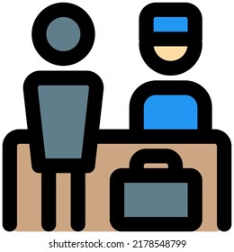 Check-in at hotel while a tourist standing with the luggage