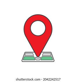 check-in icon with full color location map