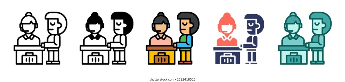 Check-In Icon Multiple Vector Illustration