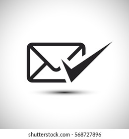 Check-in Mail Icon. Email Vector Icon. Flat Mail Icon. Vector Illustration.