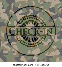 Check-in on camo pattern