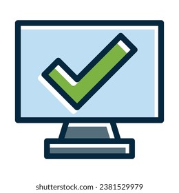Checkin Vector Thick Line Filled Dark Colors Icons For Personal And Commercial Use.
