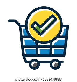 Checkin Vector Thick Line Filled Dark Colors Icons For Personal And Commercial Use.
