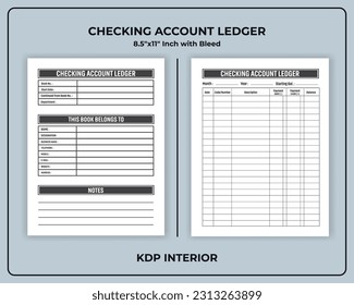 Checking Account Ledger Book for Business