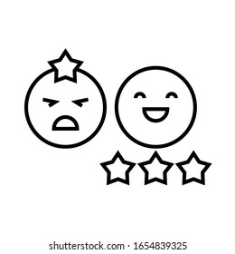 Comprobando el icono de línea de respuestas, el signo de concepto, la ilustración del vector de contorno, el símbolo lineal.