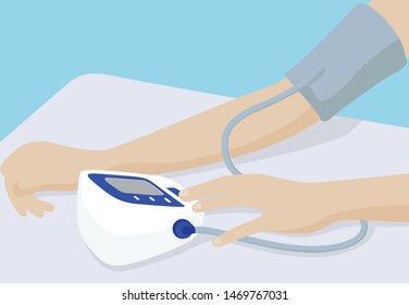 Checking blood pressure by yourself.
