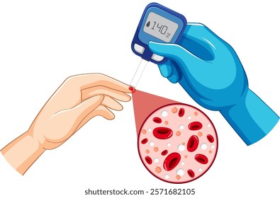 Checking blood sugar levels with a glucometer