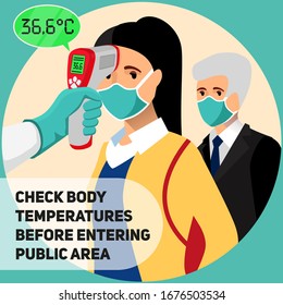 Checking body temperature before entering a public place to fight coronavirus