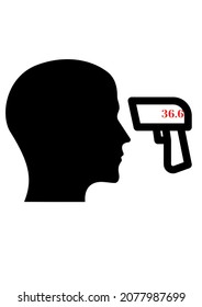 Checking body temperature glyph icon, coronavirus and covid 19, temperature scaning sign, graphics, a solid pattern on a white background.