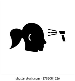 Checking body temperature icon coronavirus and covid 19, temperature scaning sign on white background