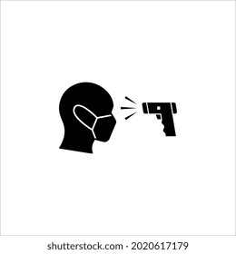 Checking body temperature icon. temperature scaning sign on white background. color editable
