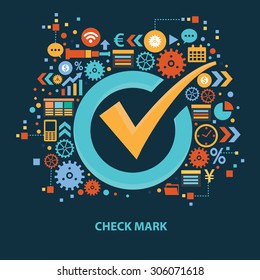 Checking concept design on dark background,clean vector