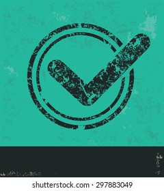 Checking design on green background,grunge vector