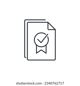 Checking document. Vector linear icon isolated on white background.