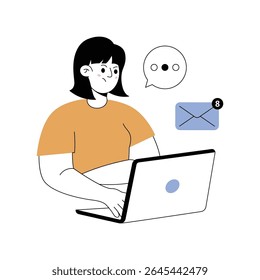 Checking emails  Modern illustrations. Eps 10 file on transparent background