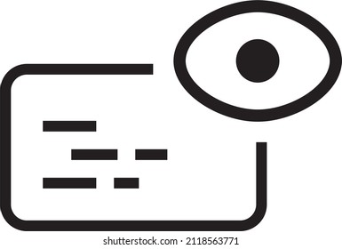 Checking with the eye icon. UI and UX icon