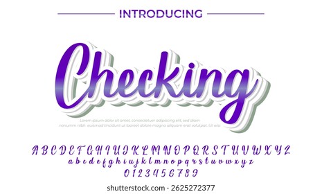 Checking Font Stylish brush painted an uppercase vector letters, alphabet, typeface