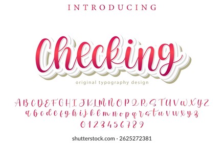 Checking Font Stylish brush painted an uppercase vector letters, alphabet, typeface