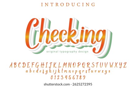 Checking Font Stylish brush painted an uppercase vector letters, alphabet, typeface