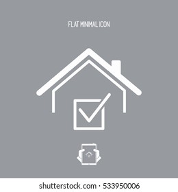 Checking house - Vector web icon