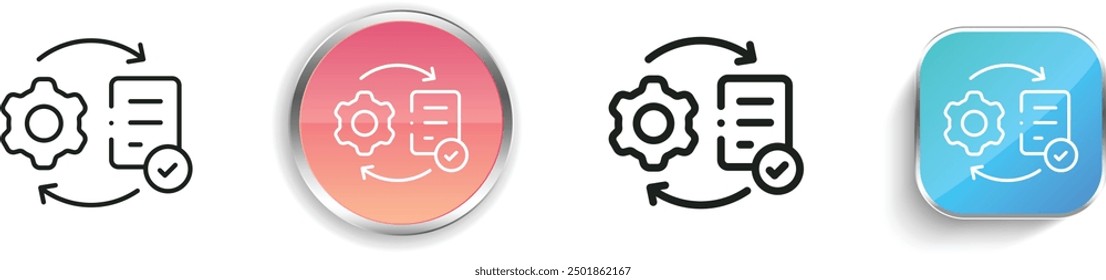 checking icon. Thin Linear, Regular and Button Style Design Isolated On White Background