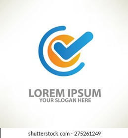 Checking logo template design on clean background,vector