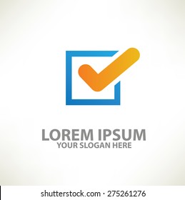 Checking logo template design on clean background,vector