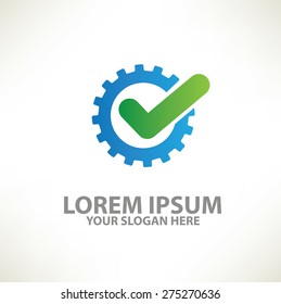 Checking logo template design on clean background,vector