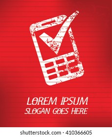 Checking on red background,poster grunge design