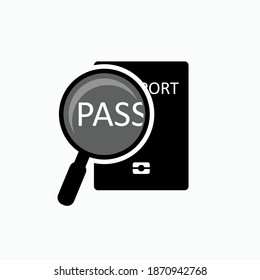 Checking Passport Icon. Verification Symbol - Vector, Sign for Design, Presentation, Website or Apps Elements.
