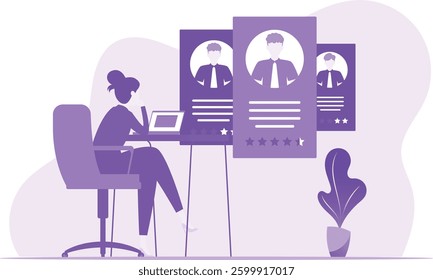Checking Profile on Laptop Desk